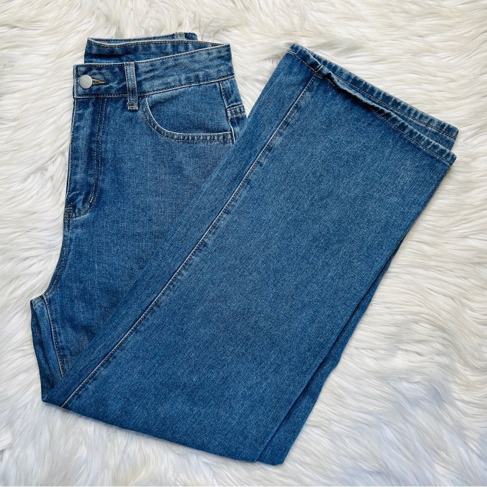 Wide Leg High Waisted Jeans Medium Wash Size 26
